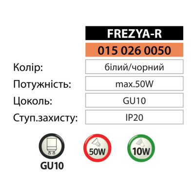 Світильник накладний FREZYA-R під лампу GU10 Чорний