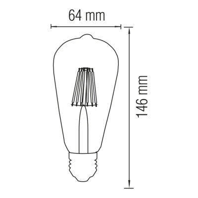 Лампа світлодіодна FILAMENT RUSTIC VINTAGE-6 2200K 6W E27 Лампа світлодіодна FILAMENT RUSTIC VINTAGE-6 2200K 6W E27