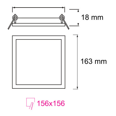 Світильник світлодіодний Врізний SLIM/Sq-12 6400K 12W Білий Світильник світлодіодний Врізний SLIM/Sq-12 6400K 12W Білий