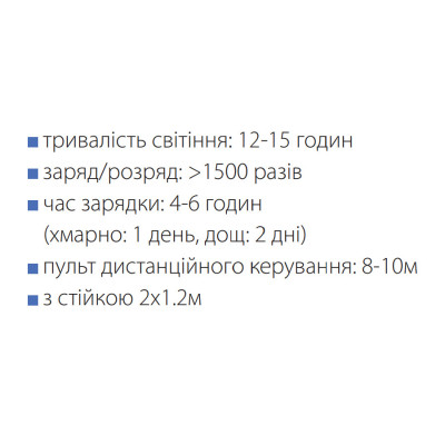 Світильник світлодіодний консольний з сонячною панеллю COMBAT-200 6400K 200W IP65 Світильник світлодіодний консольний з сонячною панеллю COMBAT-200 6400K 200W IP65