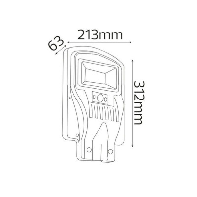 Світильник світлодіодний консольний з сонячною панеллю GRAND-50 6400K 50W IP65 Світильник світлодіодний консольний з сонячною панеллю GRAND-50 6400K 50W IP65